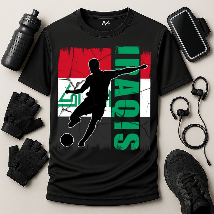 Iraqi Futbol Soccer Player Cooling Performance Crew T-Shirt