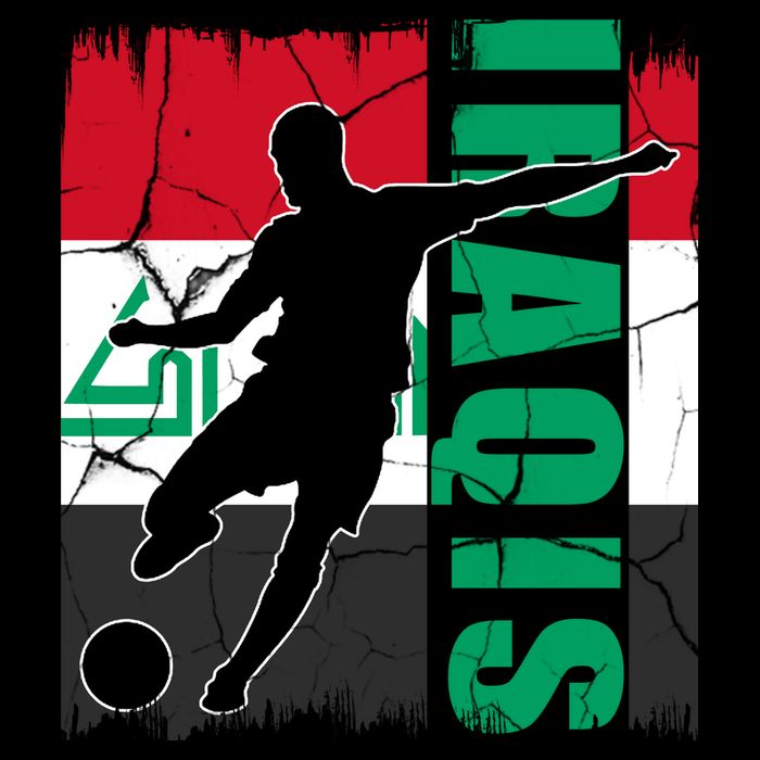 Iraqi Futbol Soccer Player Cooling Performance Crew T-Shirt