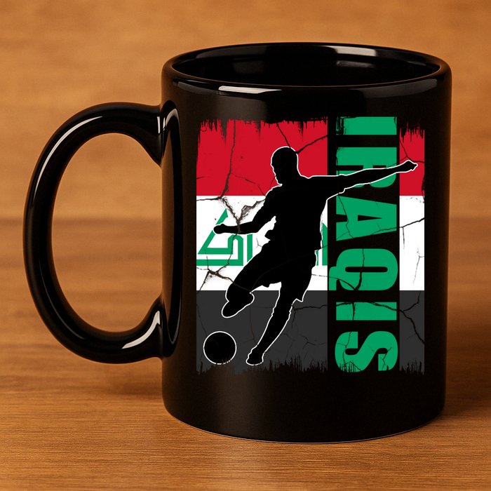 Iraqi Futbol Soccer Player 11oz C Handle Ceramic Mug