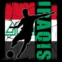 Iraqi Futbol Soccer Player Drawstring Bag