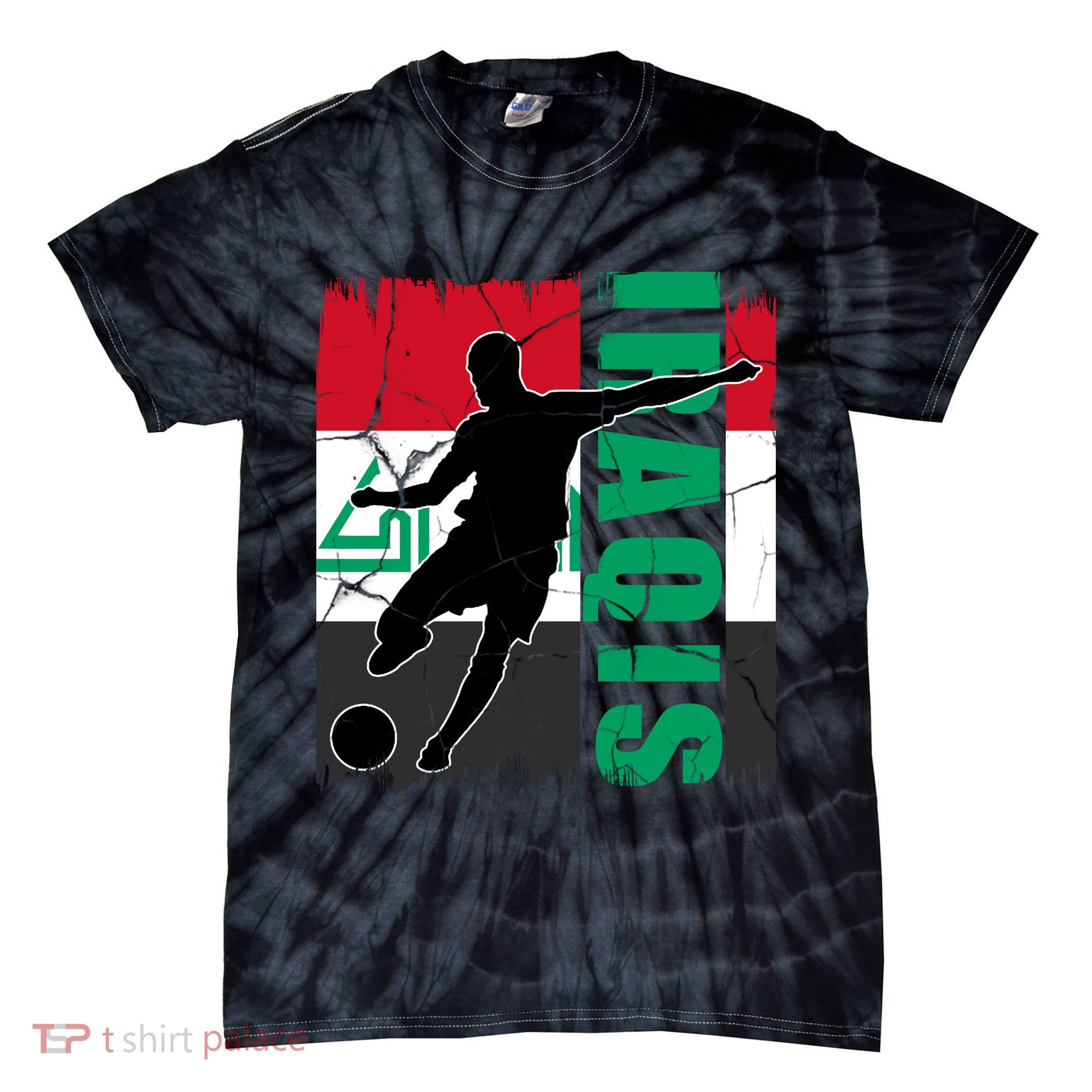 Iraqi Futbol Soccer Player Tie-Dye T-Shirt