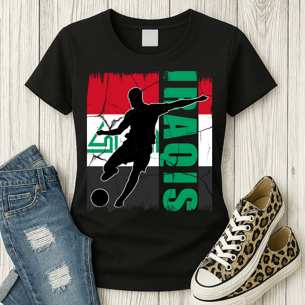 Iraqi Futbol Soccer Player Womens T-Shirt