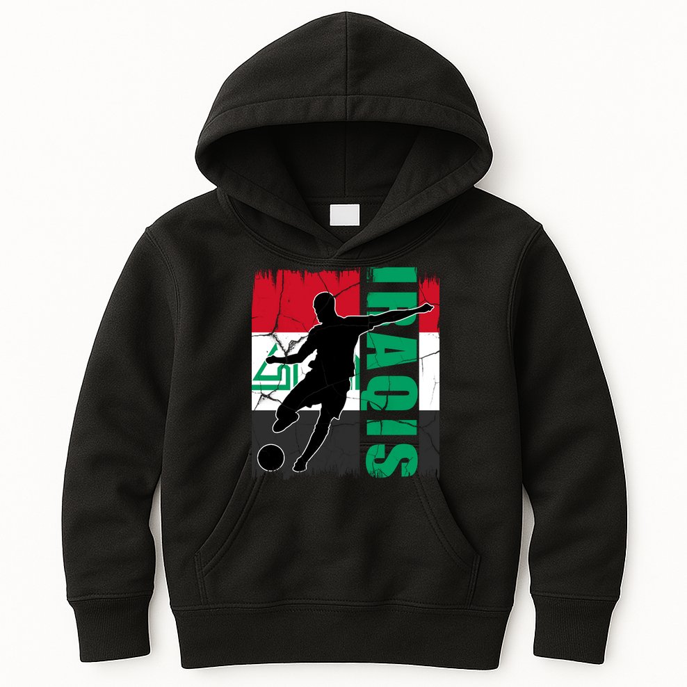 Iraqi Futbol Soccer Player Kids Hoodie