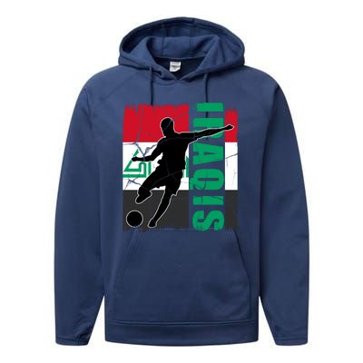 Iraqi Futbol Soccer Player Performance Fleece Hoodie