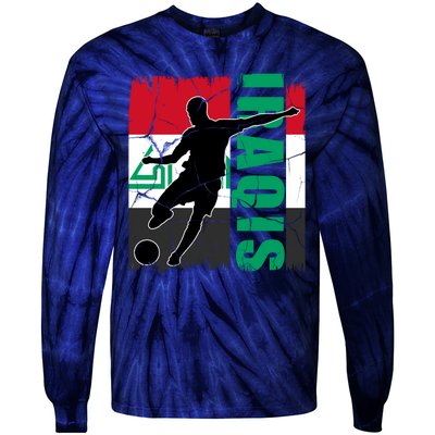 Iraqi Futbol Soccer Player Tie-Dye Long Sleeve Shirt