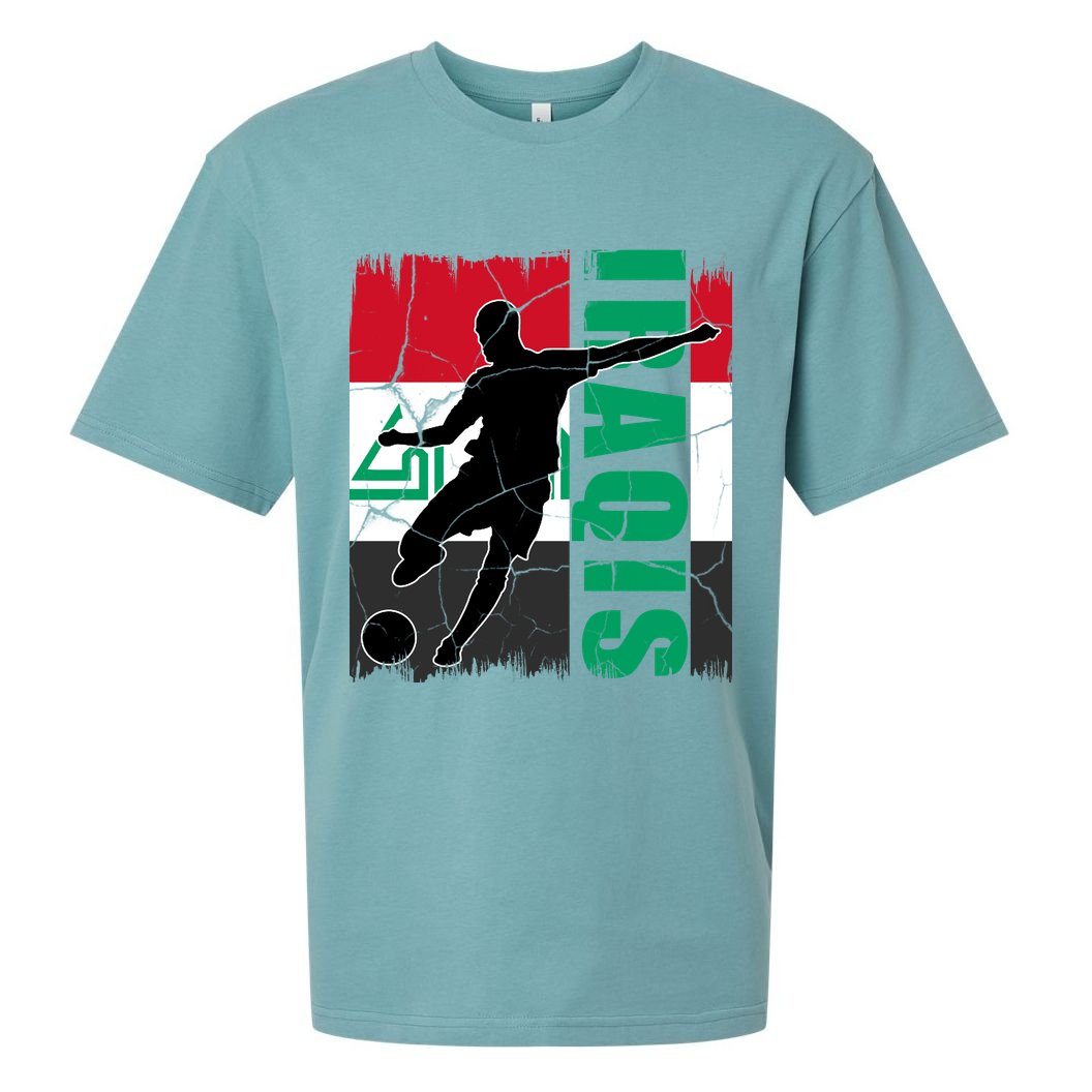 Iraqi Futbol Soccer Player Sueded Cloud Jersey T-Shirt