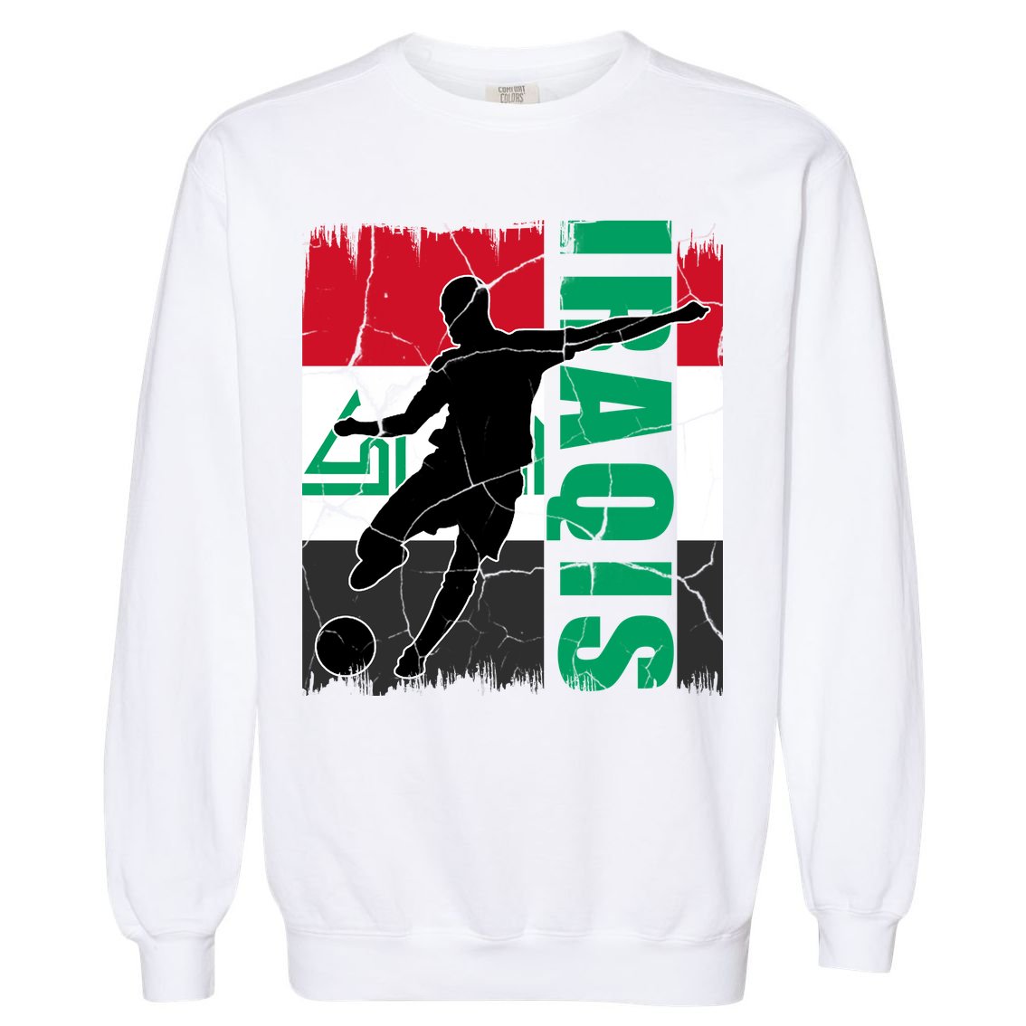 Iraqi Futbol Soccer Player Garment-Dyed Sweatshirt