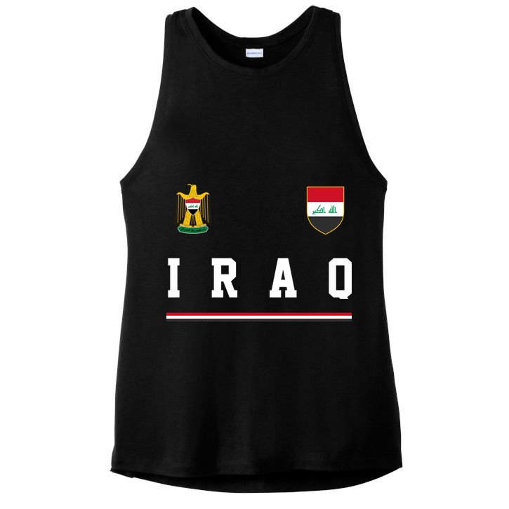 Iraq Futbol Soccer Logo Ladies PosiCharge Tri-Blend Wicking Tank