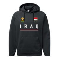 Iraq Futbol Soccer Logo Performance Fleece Hoodie