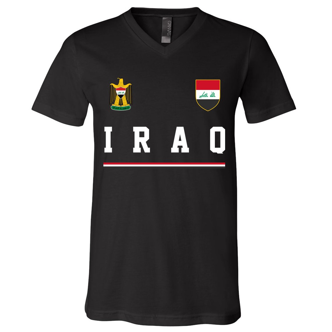 Iraq Futbol Soccer Logo V-Neck T-Shirt
