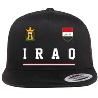 Iraq Futbol Soccer Logo Flat Bill Trucker Hat