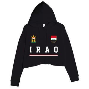 Iraq Futbol Soccer Logo Crop Fleece Hoodie