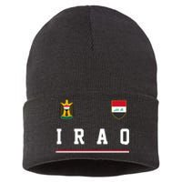 Iraq Futbol Soccer Logo Sustainable Knit Beanie