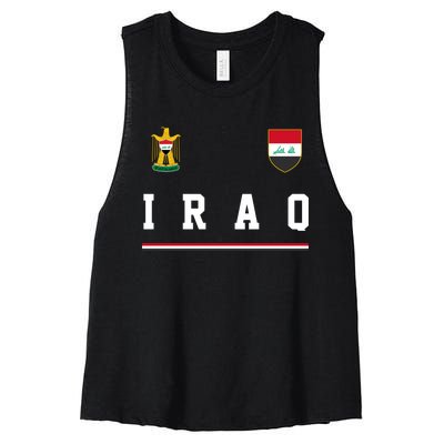 Iraq Futbol Soccer Logo Women's Racerback Cropped Tank