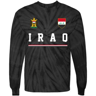 Iraq Futbol Soccer Logo Tie-Dye Long Sleeve Shirt