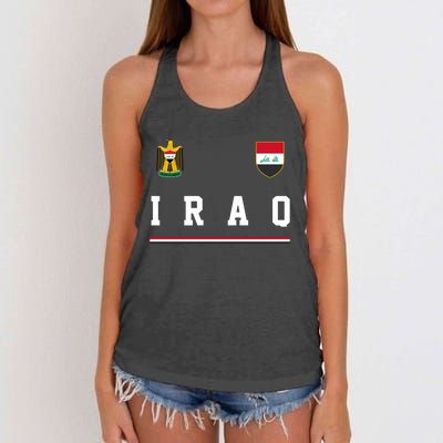 Iraq Futbol Soccer Logo Women's Knotted Racerback Tank