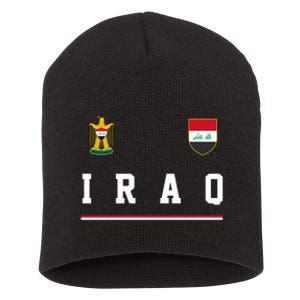 Iraq Futbol Soccer Logo Short Acrylic Beanie