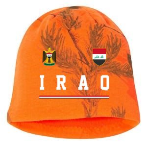 Iraq Futbol Soccer Logo Kati - Camo Knit Beanie