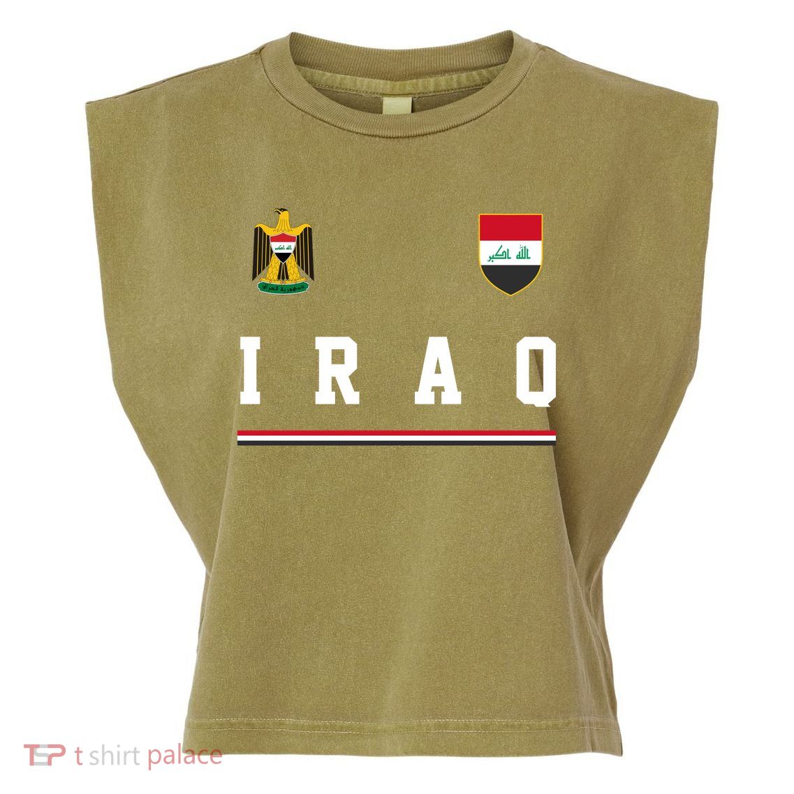 Iraq Futbol Soccer Logo Garment-Dyed Women's Muscle Tee