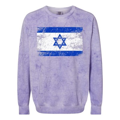 Israel Flag Supporter Hoodie Colorblast Crewneck Sweatshirt