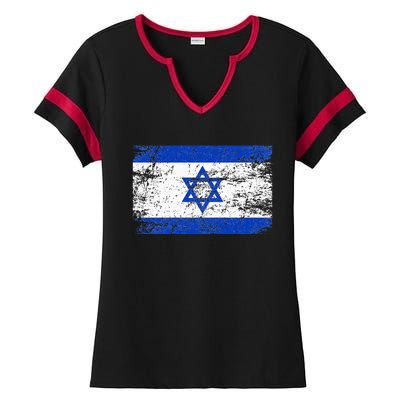 Israel Flag Supporter Hoodie Ladies Halftime Notch Neck Tee