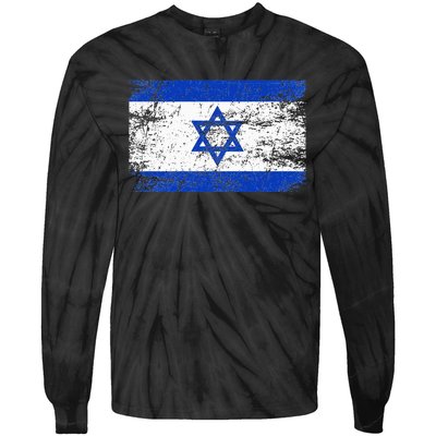 Israel Flag Supporter Hoodie Tie-Dye Long Sleeve Shirt