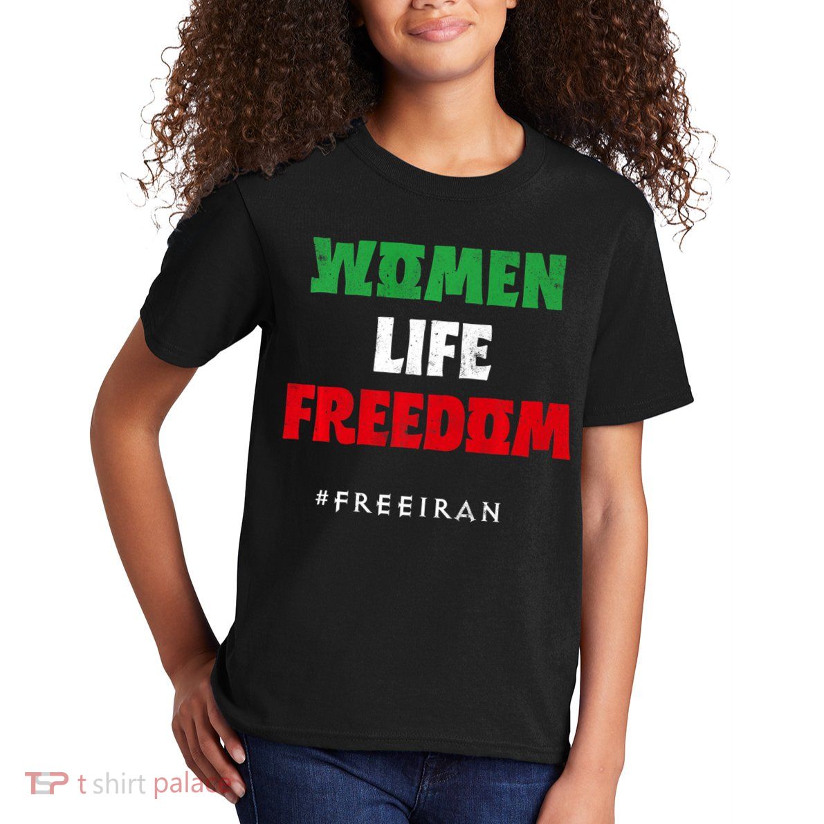 Iranian Flag, Support Women Iran, I Stand With Women Of Iran Kids T-Shirt