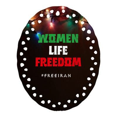 Iranian Flag, Support Women Iran, I Stand With Women Of Iran Ceramic Oval Ornament