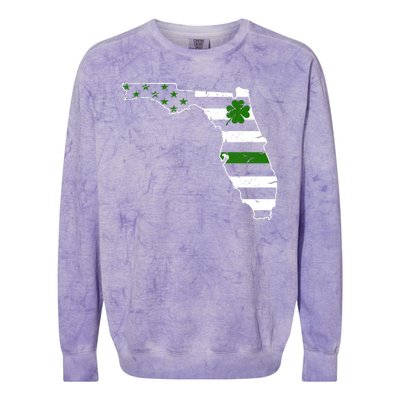 Irish Florida State Flag American Map Colorblast Crewneck Sweatshirt