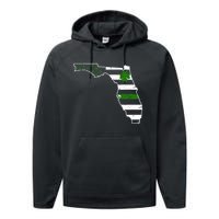 Irish Florida State Flag American Map Performance Fleece Hoodie