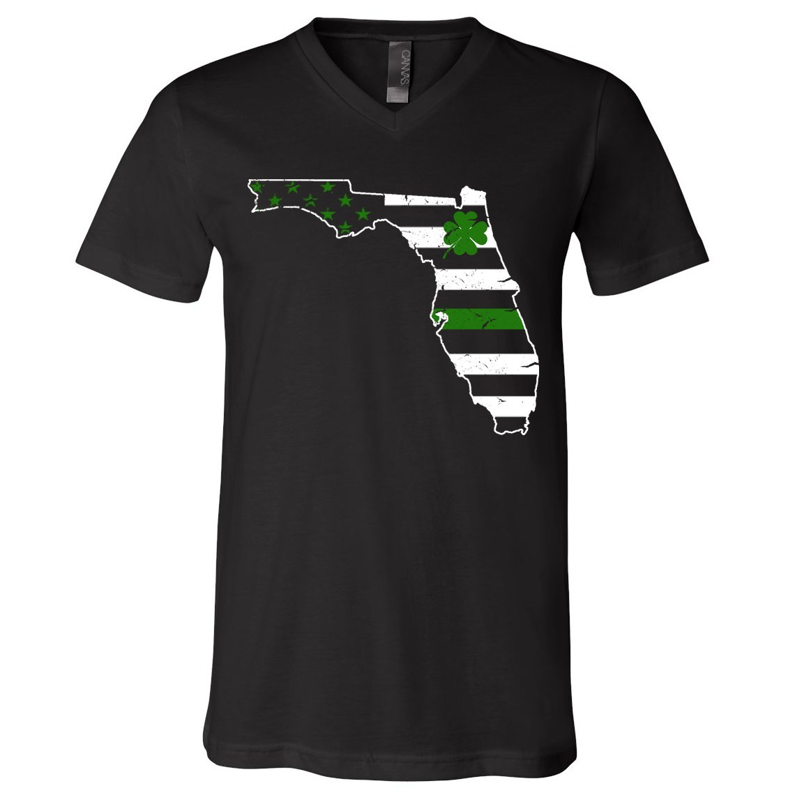 Irish Florida State Flag American Map V-Neck T-Shirt
