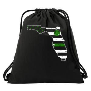 Irish Florida State Flag American Map Drawstring Bag