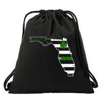 Irish Florida State Flag American Map Drawstring Bag