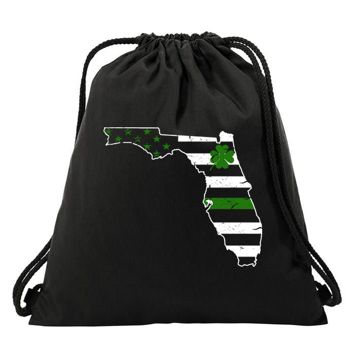 Irish Florida State Flag American Map Drawstring Bag