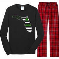 Irish Florida State Flag American Map Long Sleeve Pajama Set