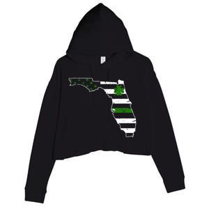 Irish Florida State Flag American Map Crop Fleece Hoodie