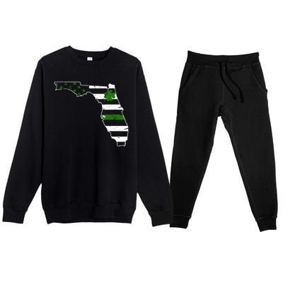 Irish Florida State Flag American Map Premium Crewneck Sweatsuit Set