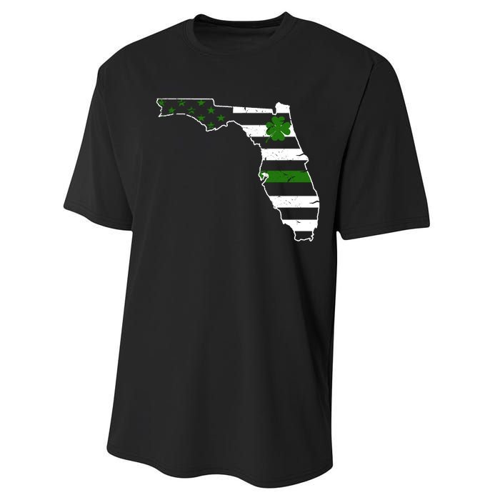 Irish Florida State Flag American Map Performance Sprint T-Shirt