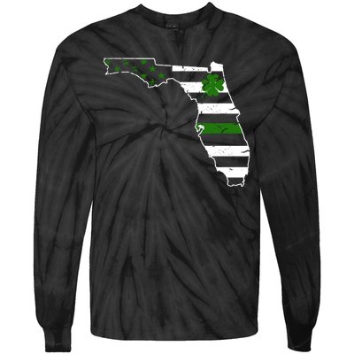 Irish Florida State Flag American Map Tie-Dye Long Sleeve Shirt