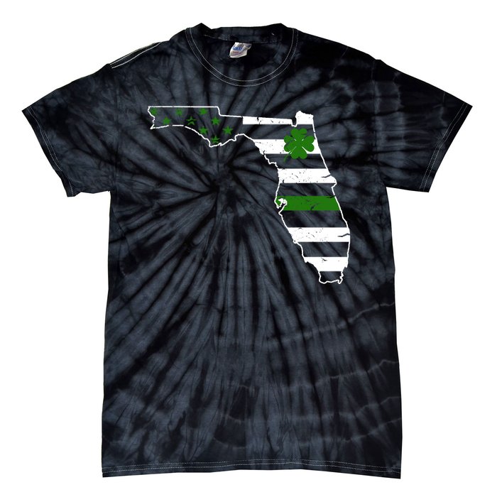 Irish Florida State Flag American Map Tie-Dye T-Shirt