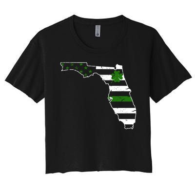 Irish Florida State Flag American Map Women's Crop Top Tee