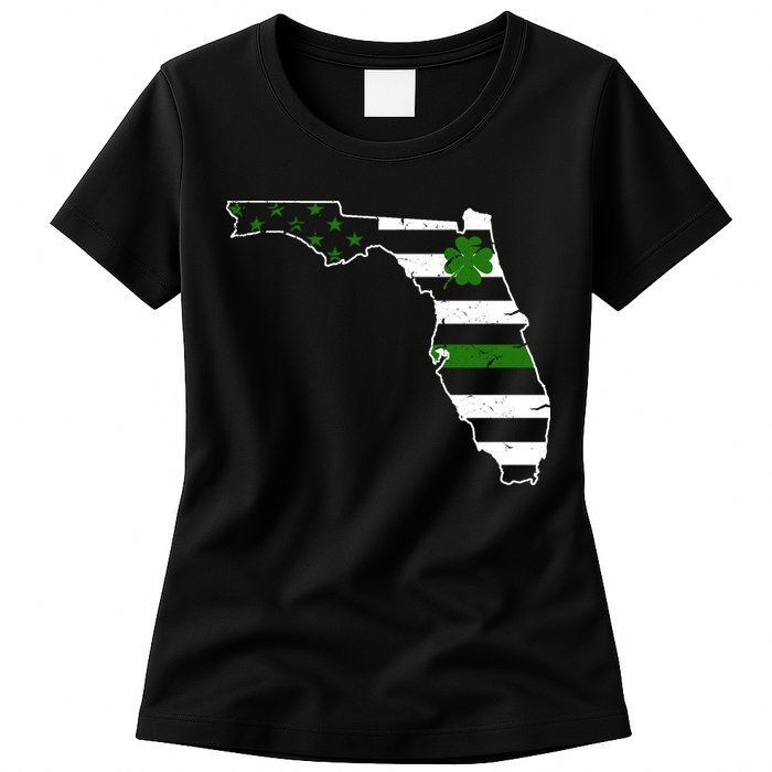 Irish Florida State Flag American Map Womens T-Shirt