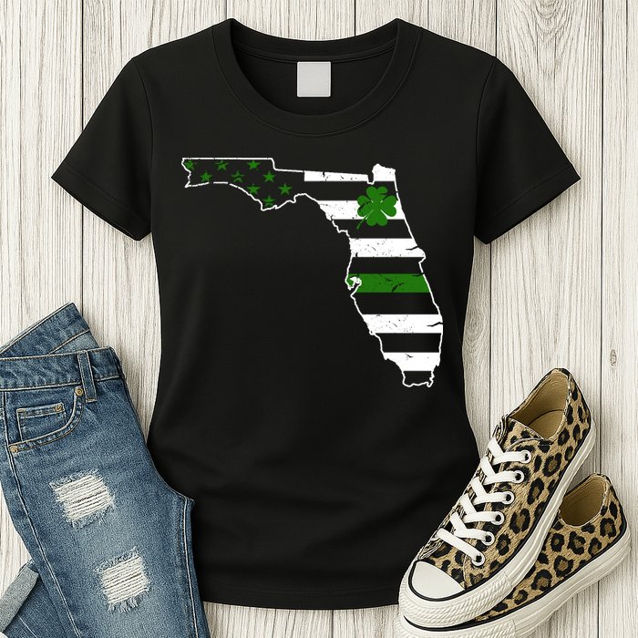 Irish Florida State Flag American Map Womens T-Shirt