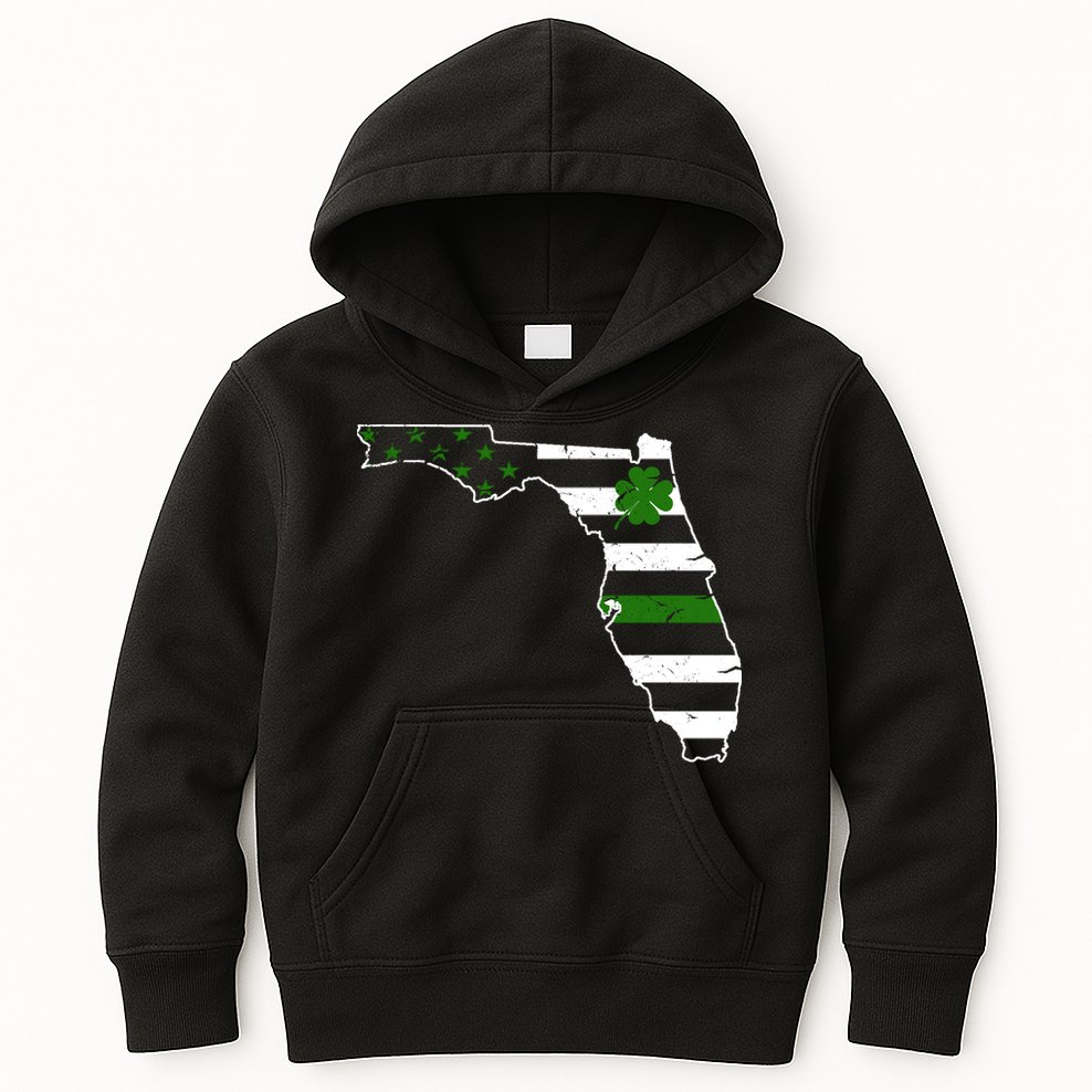 Irish Florida State Flag American Map Kids Hoodie
