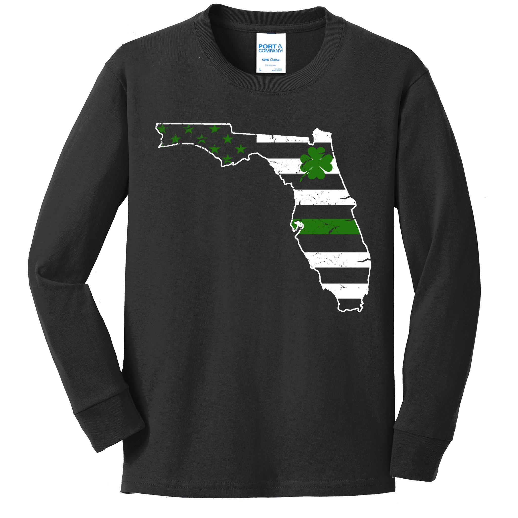 Irish Florida State Flag American Map Kids Long Sleeve Shirt