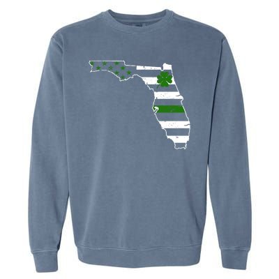 Irish Florida State Flag American Map Garment-Dyed Sweatshirt