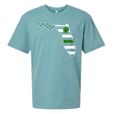 Irish Florida State Flag American Map Sueded Cloud Jersey T-Shirt