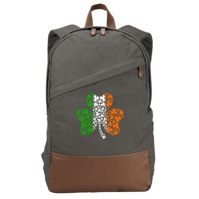 Irish Flag Shamrock Four Leaf Clover St Patricks Day Cotton Canvas Backpack