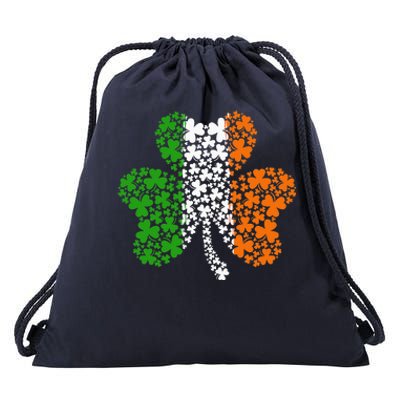 Irish Flag Shamrock Four Leaf Clover St Patricks Day Drawstring Bag