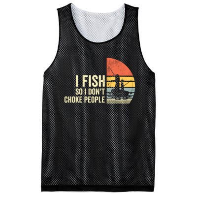 I Fish So I Dont Choke People Funny Sayings Mesh Reversible Basketball Jersey Tank